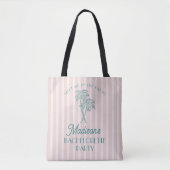 Roze Palm Spring Pastel Beach Bachelorette Party Tote Bag (Voorkant)