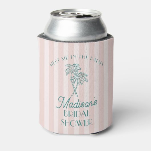 Roze Palm Spring Pastel Beach Bruiloftsfeest Favor Blikjeskoeler (Blikje Achterkant)