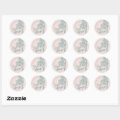 Roze Palm Spring Pastel Beach Party Envelop Favori Ronde Sticker (Vel)