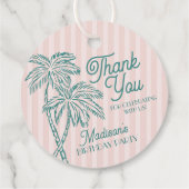 Roze Palm Spring Pastel Beach verjaardagsfeestje Bedankjes Labels (Achterkant)