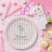 Roze Palm Spring Pastel Beach verjaardagsfeestje Papieren Bordje (Feest)