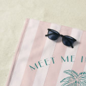 Roze Palm Spring Pastel Beach verjaardagsfeestje Strandlaken (In situ)