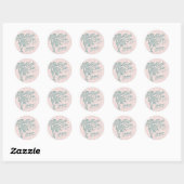 Roze Palm Spring Pastel Beach Vrijgezellenfeest Fa Ronde Sticker (Vel)