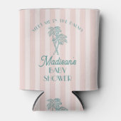 Roze Palm Spring Pastel Strand Baby Shower Blikjeskoeler (Voorkant)