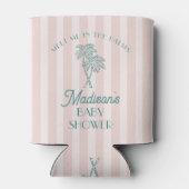 Roze Palm Spring Pastel Strand Baby Shower Blikjeskoeler (Achterkant)