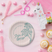 Roze Palm Spring Pastelkleurige Strandfeestjes Fav Papieren Bordje (Feest)