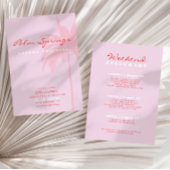 Roze Palm Springs Bachelorette Weekend Uitnodiging