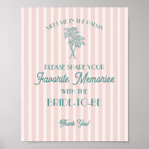 Roze Palm Springs Favoriete herinneringen met brui Poster