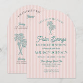 Roze Palm Springs Pastel Beach Bachelorette Weeken Kaart (Voorkant / Achterkant)