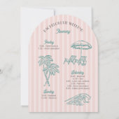 Roze Palm Springs Pastel Beach Bachelorette Weeken Kaart (Achterkant)