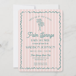 Roze Palm Springs Pastel Beach Cabana Baby shower Kaart
