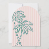Roze Palm Springs Pastel Beach Cabana Baby shower Kaart (Achterkant)