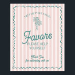 Roze Palm Springs Pastel Beach Favorieten Poster<br><div class="desc">Ontmoet me in de handpalmen! Ons Palm Springs Party Collectie is een dromerige mix van strand cabana charme en pastel perfectie. Met zachte strepen, luchtige palmbomen en een vleugje retro-glamour, brengt dit collectie de magie van een zonovergoten uitje naar uw feest. Of u nu een vrijgezellenfeest, een vrijgezellenfeest of een...</div>