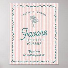 Roze Palm Springs Pastel Beach Favorieten Poster