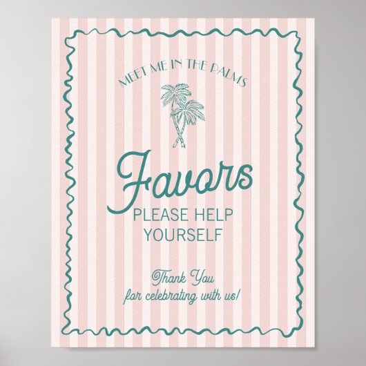 Roze Palm Springs Pastel Beach Favorieten Poster (Voorkant)