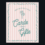 Roze Palm Springs Pastel Beach Kaarten en geschenk Poster<br><div class="desc">Ontmoet me in de handpalmen! Ons Palm Springs Party Collectie is een dromerige mix van strand cabana charme en pastel perfectie. Met zachte strepen, luchtige palmbomen en een vleugje retro-glamour, brengt dit collectie de magie van een zonovergoten uitje naar uw feest. Of u nu een vrijgezellenfeest, een vrijgezellenfeest of een...</div>
