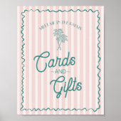 Roze Palm Springs Pastel Beach Kaarten en geschenk Poster (Voorkant)