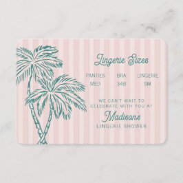 Roze Palm Springs Pastel Beach Lingerie Insert Informatiekaartje