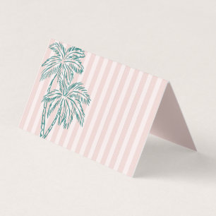Roze Palm Springs Pastel Beach Party Place Kaarten