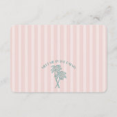 Roze Palm Springs Pastel Beach Registry Insert Informatiekaartje (Achterkant)