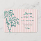 Roze Palm Springs Pastel Beach Registry Insert Informatiekaartje (Voorkant)