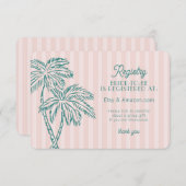 Roze Palm Springs Pastel Beach Registry Insert Informatiekaartje (Voorkant / Achterkant)