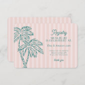Roze Palm Springs Pastel Beach Registry Insert Informatiekaartje (Voorkant / Achterkant)