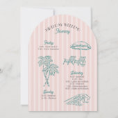 Roze Palm Springs Pastel Beach Verjaardag Weekend Kaart (Achterkant)