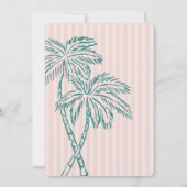 Roze Palm Springs Pastel Beach Verjaardagsfeestje Kaart (Achterkant)