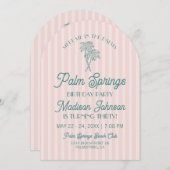 Roze Palm Springs Pastel Beach Verjaardagsfeestje Kaart (Voorkant / Achterkant)