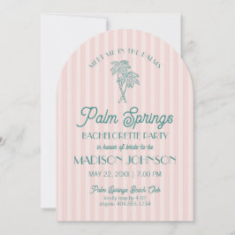 Roze Palm Springs Pastel Beach vrijgezellenfeest Kaart