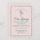 Roze Palm Springs Pastel Beach vrijgezellenfeest Kaart (Voorkant / Achterkant)