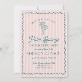Roze Palm Springs Pastel Beach vrijgezellenfeest Kaart