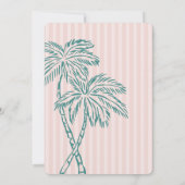 Roze Palm Springs Pastel Beach vrijgezellenfeest Kaart (Achterkant)
