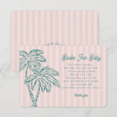Roze Palm Springs Pastel Boeken voor Baby Insert Informatiekaartje (Voorkant / Achterkant)