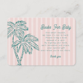 Roze Palm Springs Pastel Boeken voor Baby Insert Informatiekaartje