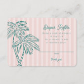 Roze Palm Springs Pastel Luier Raffle Insert Informatiekaartje (Voorkant)