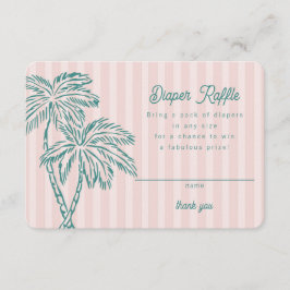 Roze Palm Springs Pastel Luier Raffle Insert Informatiekaartje