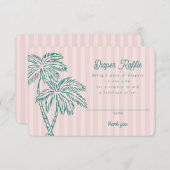 Roze Palm Springs Pastel Luier Raffle Insert Informatiekaartje (Voorkant / Achterkant)