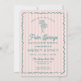 Roze Palm Springs Pastel Strand Bachelorette Weeke Kaart
