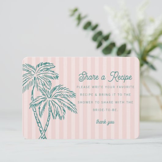 Roze Palm Springs Pastelkleurige Strand Deel een R Informatiekaartje (Staand voorkant)