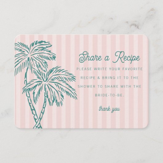 Roze Palm Springs Pastelkleurige Strand Deel een R Informatiekaartje (Voorkant)