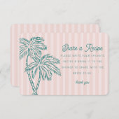Roze Palm Springs Pastelkleurige Strand Deel een R Informatiekaartje (Voorkant / Achterkant)
