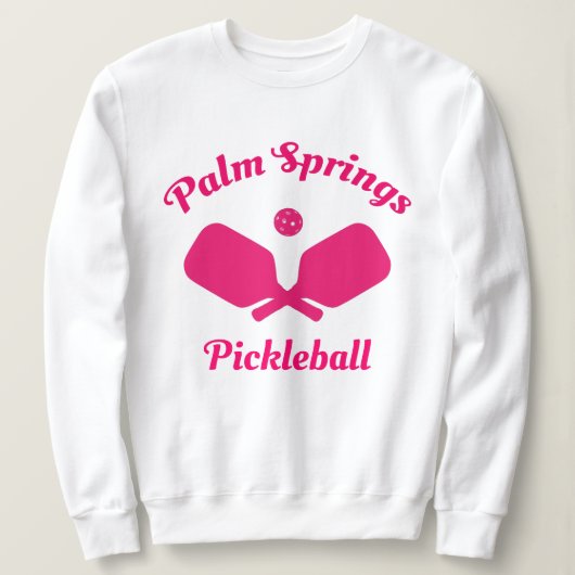 Roze palm Springs Pickleball Sweatshirt (Design voorkant)