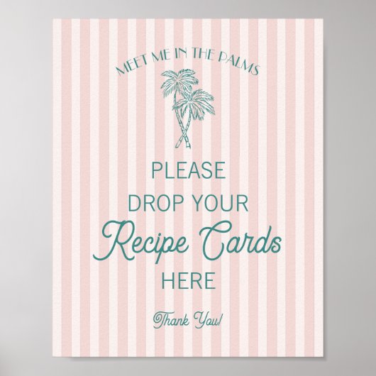 Roze Palm Springs Strand Deel een recept Bruids- Poster (Voorkant)