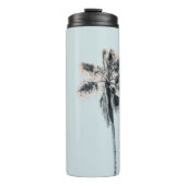 Roze Palm Tree Aqua Mint Sky Retro Thermosbeker (Voorkant)