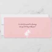 Roze Palm Tree Boarding Pass Puerto Rico Huwelijk Kaart (Achterkant)