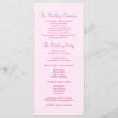 Roze Palm Tree Tropische bruiloft programma Programmakaart (Achterkant)