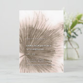 Roze Palm Tropisch Botanisch Blad 16e Verjaardag Kaart (Staand voorkant)