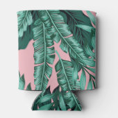 Roze palm tropische Koelbox Blikjeskoeler (Achterkant)